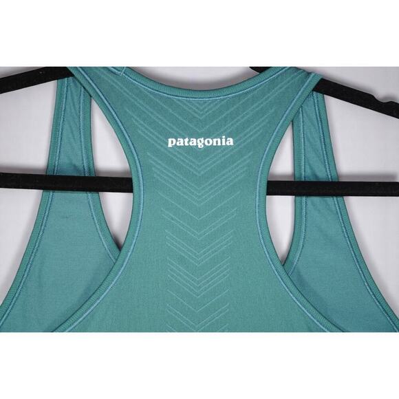 Patagonia Active Tank Top Women’s M Teal Blue Seamless Stretch Racerback Workout - Picture 6 of 11